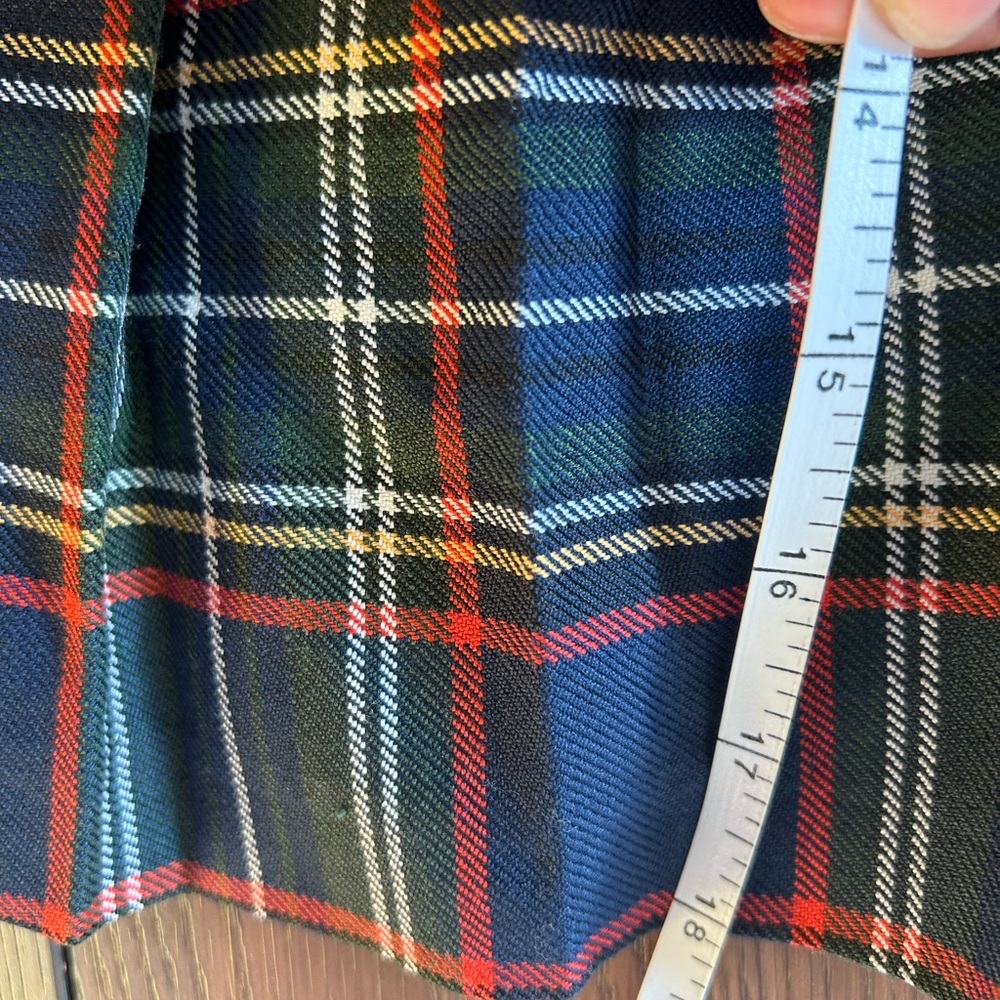 Vintage Dark Academia Plaid Pleated Skirt, Preppy Schoolgirl Mini Skirt - Picture 6 of 7